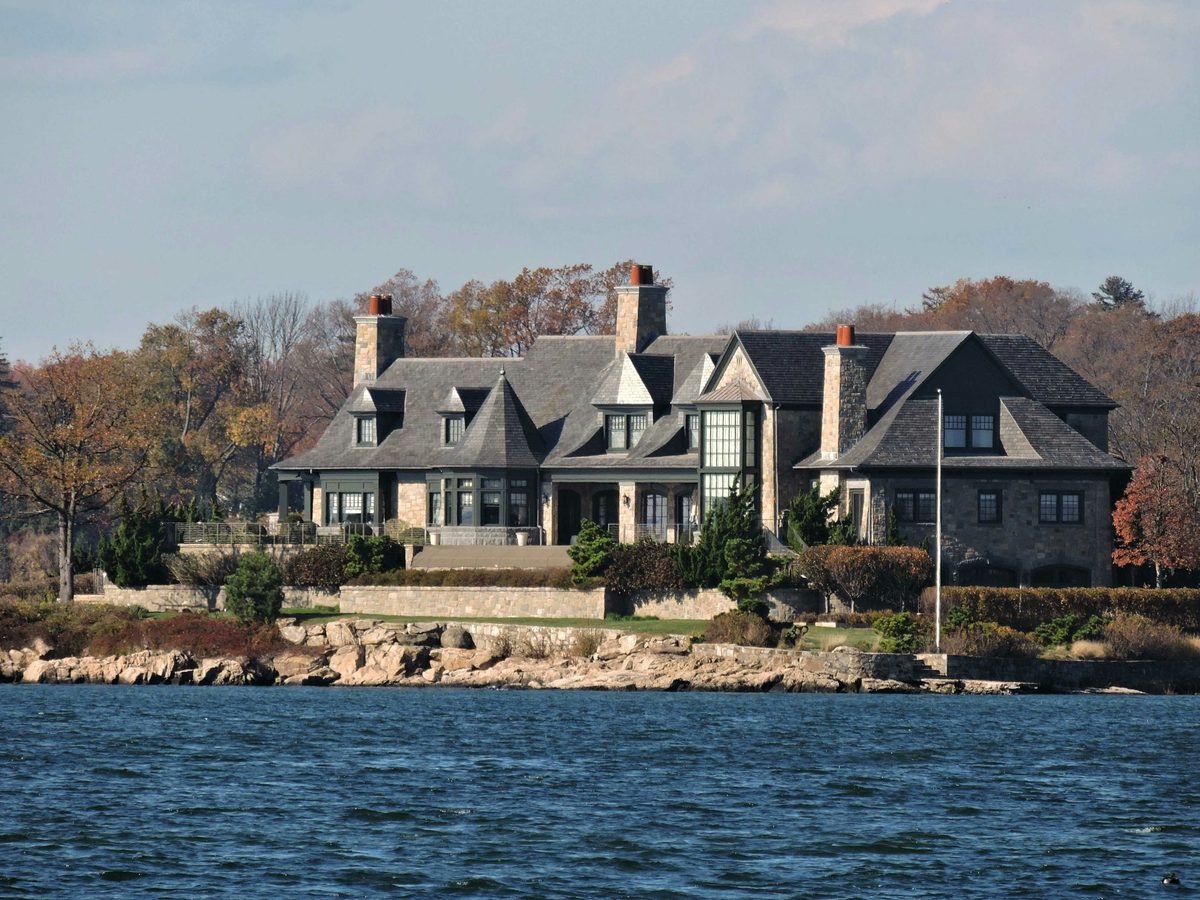 A shingle-style coastal estate on the Connecticut shoreline